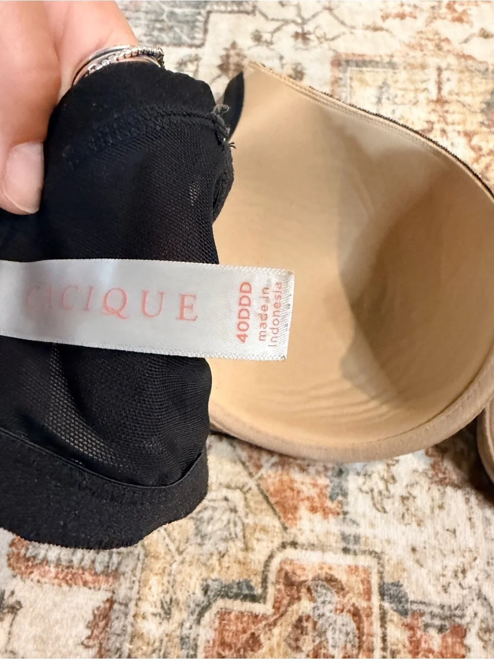Cacique Black‎ Modern Lace Bra